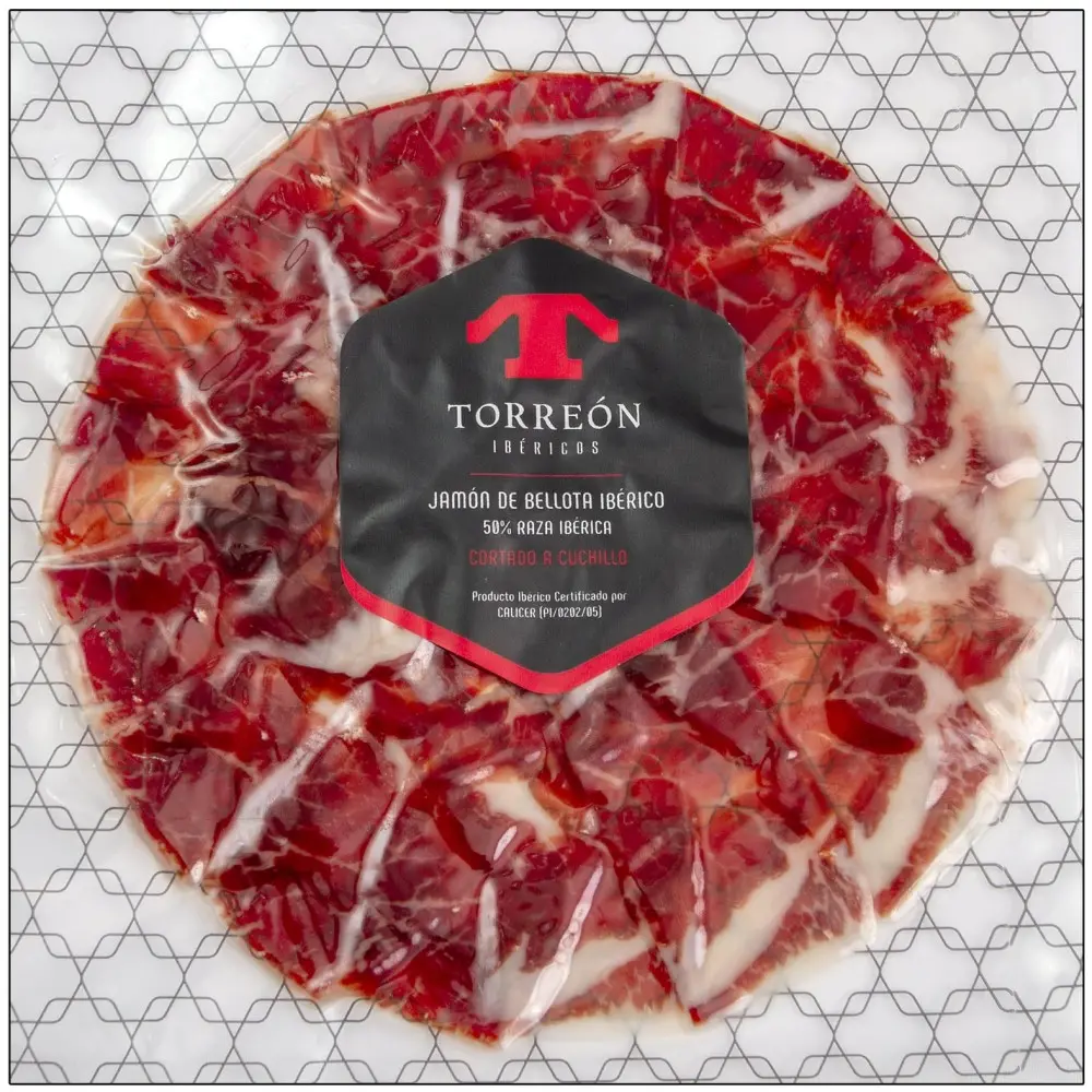 Jambón Ibérico de Bellota Cut with a Knife (Acorn Ham - 50% Iberian Breed)