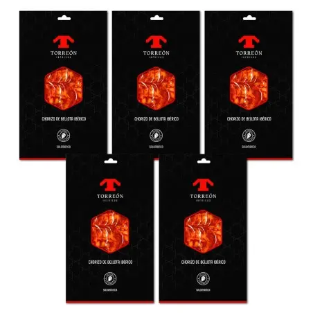 Pack 5 Cases - Chorizo Ibérico de Bellota (400g Total - 5x80g Sliced)