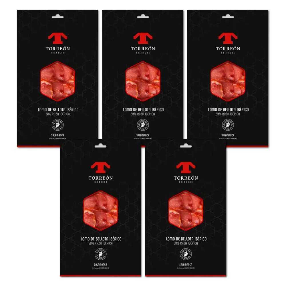 Pack 5 Cases - Lomo Ibérico de Bellota (400g Total - 5x80g Sliced)